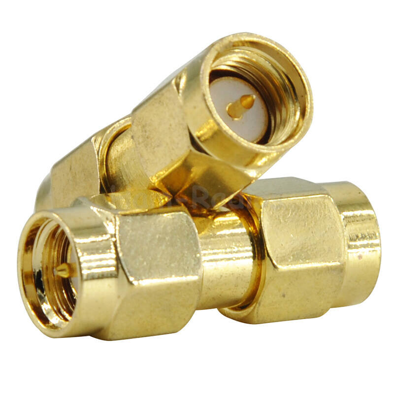 2pcsTwo way Radio Connector SMA male Jack To SMA male Plug Coaxial Connector Adapter SMA Golden for Baofeng etc.Walkie Talkie