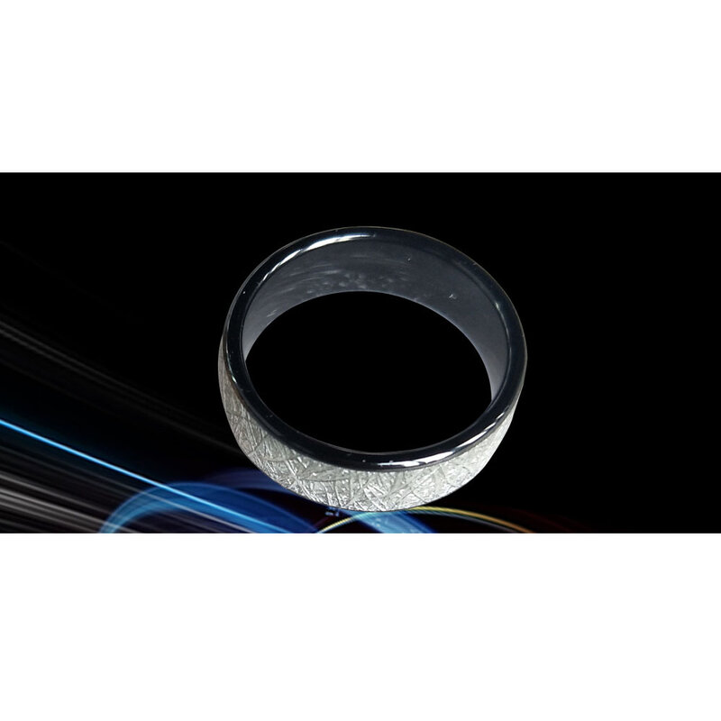 125KHZ or 13.56MHZ RFID Ceramics Smart Finger Bright silver Ring Wear for Men or Women