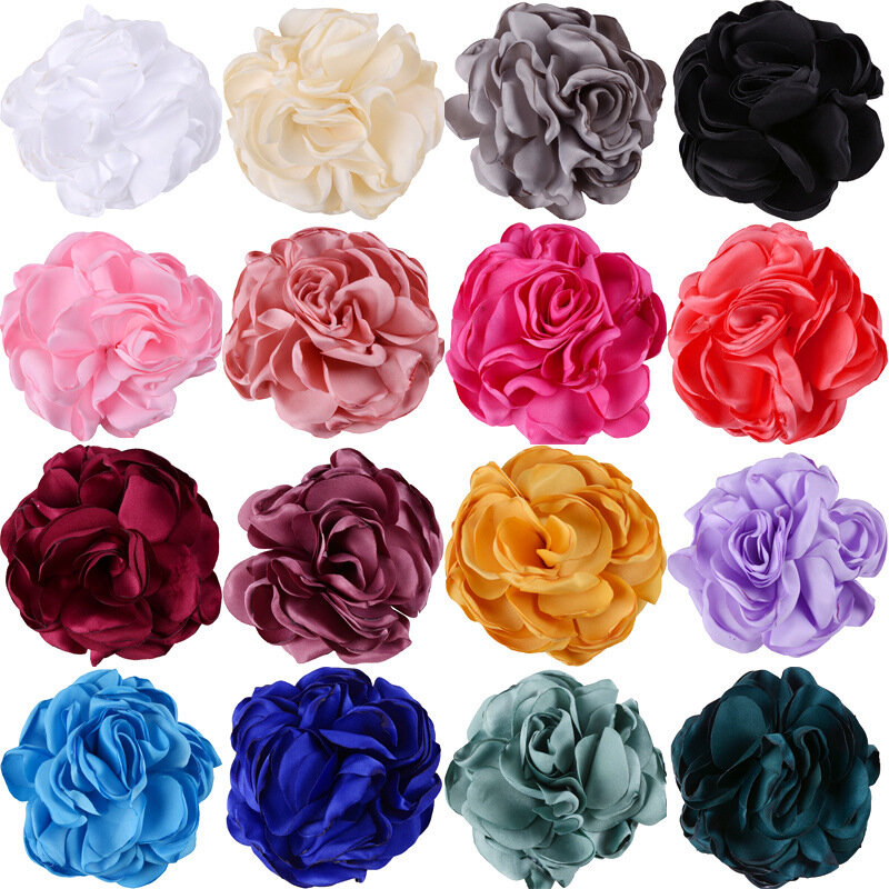 Nishine 80pcs/lot Artificial Rose Flowers Handmade Rosette Burning Flowers for Diy Kids Girls Hair Accessory