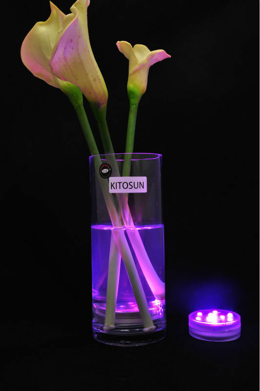 Jarrón/botella de luz led sumergible, 4 piezas x 16 colores, 2,8 pulgadas, base para decoración de fiesta de boda, sala de estar, decoración del hogar