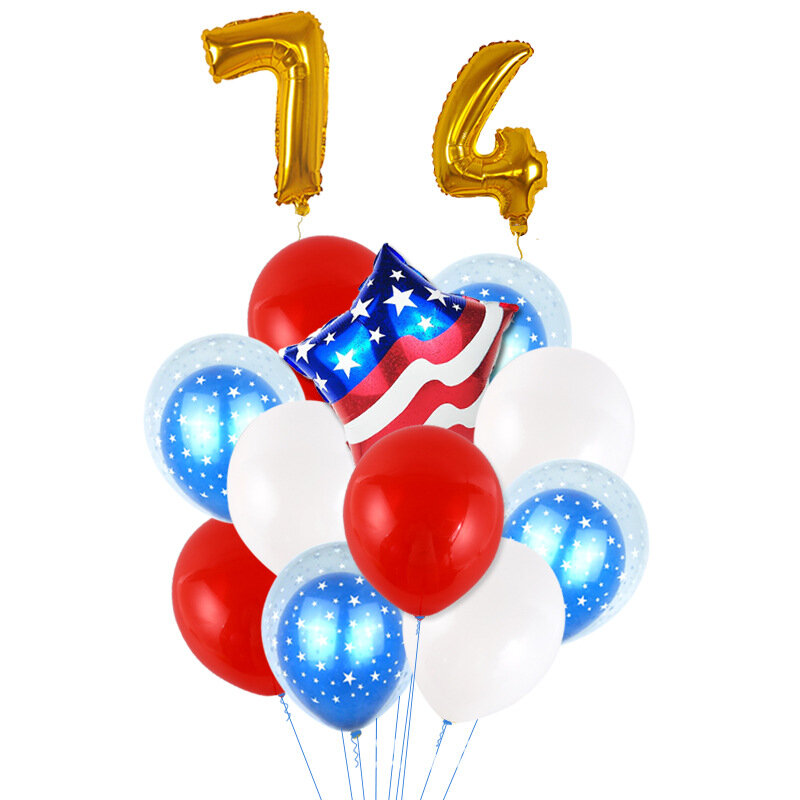 วันประกาศอิสรภาพอเมริกันดาวและ Stripes ฟอยล์บอลลูน Usa วันประกาศอิสรภาพตกแต่งพรรค Usa อุปกรณ์บอลลู...