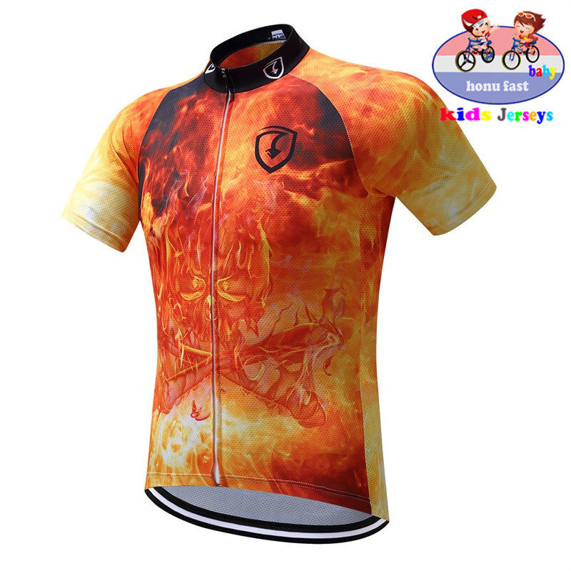 2023 kids Cycling Clothing Bicycle Wear Short sleeve Jersey with Paded Shorts Sets Children MTB Road Bike Suits ropa de ciclismo
