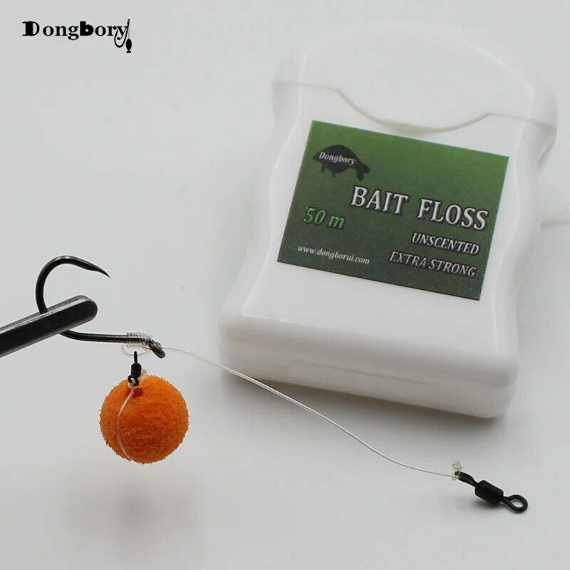 50m Carp Fishing Accessories Bait Floss Grips POP UP Boilies Holder Chod Hair Ronnie Rig  Method Feeder Fishing Tackle Terminal