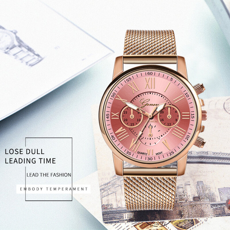 2019 ใหม่แบรนด์แฟชั่นสบายๆนาฬิกาผู้หญิงเจนีวานาฬิกาข้อมือควอตซ์แบบคลาสสิกนาฬิกาสร้อยข้อมือสแตนเลสนาฬิกา