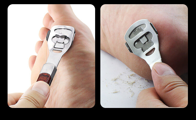 Pé massagem massageador removedor da pele pés kit cuidados faca scissor pedicure ferramenta + 10pcs lâminas de barbear