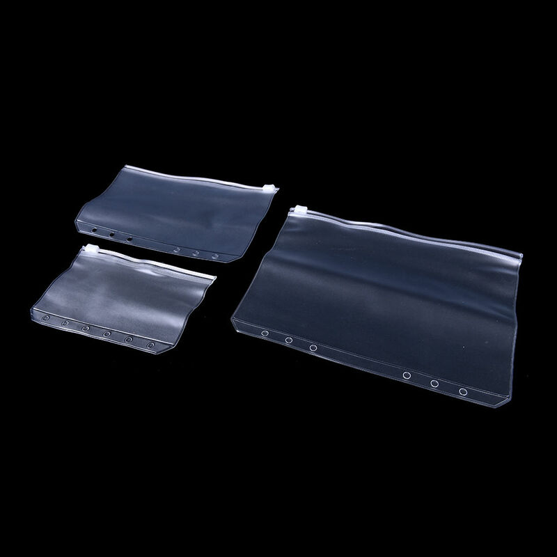 Transparent PVC Storage Bag Card Holder Bag PVC Presentation Binder Folder Zipper Receive Bag 3 Sizes A5 / A6 / A7
