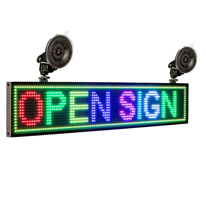 12V Car Led Sign Display P5MM SMD RGB WiFi Programmable Scrolling Message Multi-language LED Display Board for Car/Store 50CM