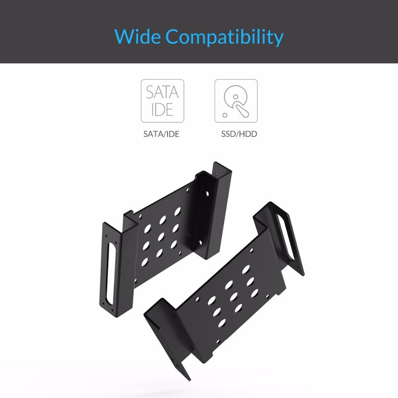Orico Aluminum 5.25 Inch untuk 2.5 atau 3.5 Inci Hard Drive HDD SSD Converter Adaptor Mounting Bracket Hard Drive Kandang