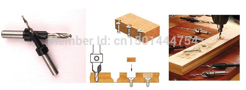 Neue 4 stücke Hss Holzbearbeitung Ti Senker Bohrer Set 2,5mm 2,8mm 3,2mm 4,0mm Holz Countersinks schraube