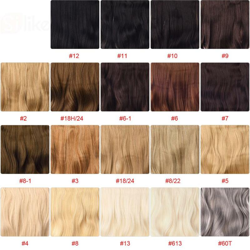 Silike-Pinzas de extensión de cabello ondulado sintético, 24 pulgadas, fibra resistente al calor, 4 Clips, una pieza, 17 colores
