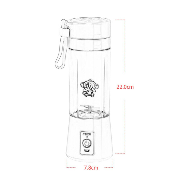 380ML Portable Blender Juicer Cup USB Rechargeable Electric Automatic Vegetable Fruit Citrus Orange Juice Maker Cup Mixer Bottle