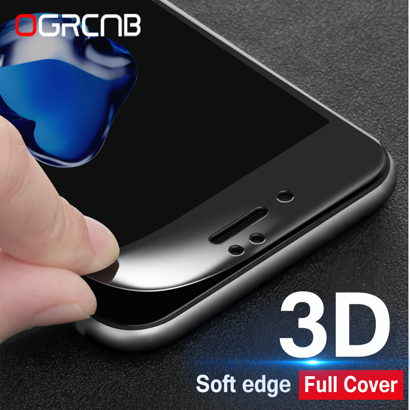 3D Full Cover Curvo película protectora de pantalla de vidrio templado para iphone 6 7 8 Plus