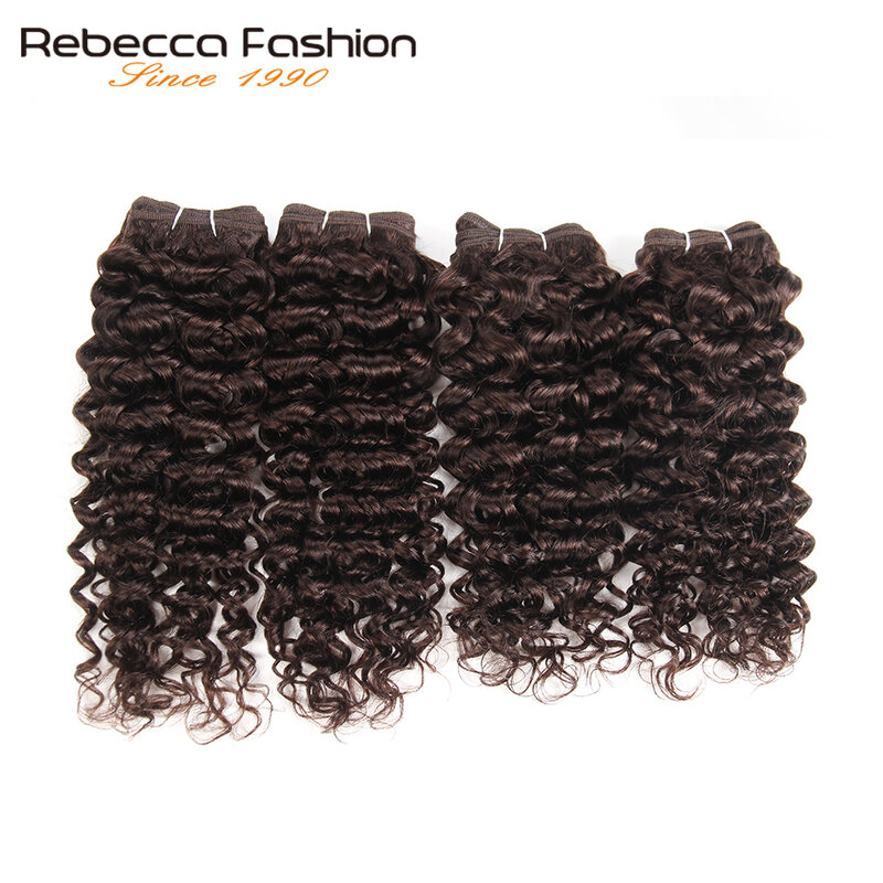 Кудрявые Волнистые волнистые волосы Rebecca Malaysia Jerry, 4 пряди, 190 г/упаковка, не Реми кудрявые человеческие волосы, 4 цвета #1 # 1B #2 #4