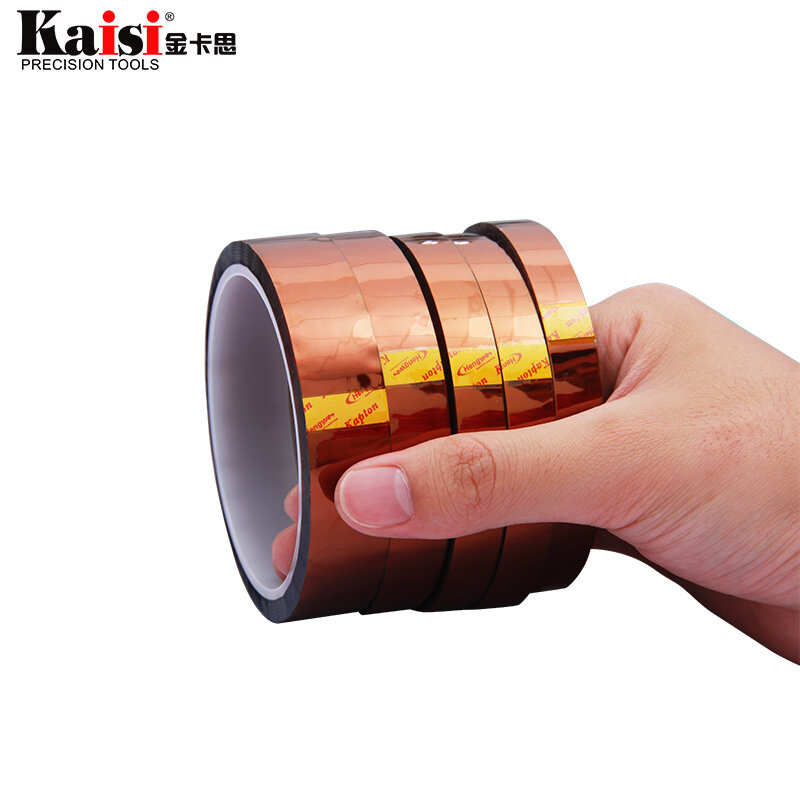 Kaisi-Cinta de poliimida resistente al calor, cinta de aislamiento adhesivo de alta temperatura para BGA, reparación electrónica, PCB SMT, 33m, 1 unidad