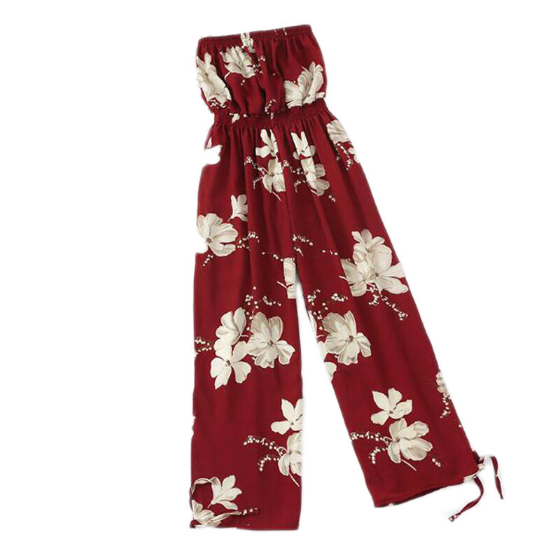 Combinaison à imprimé Floral pour femmes, combinaison sans bretelles, style bohème, épaules dénudées, pantalon Harem, offre spéciale, dd231
