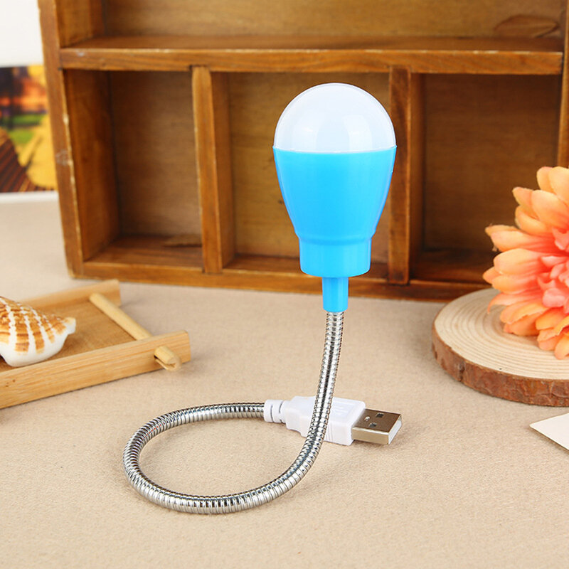 Mini bombilla LED Flexible USB portátil, lámpara de noche para lectura, cabecera, portátil, Notebook, PC