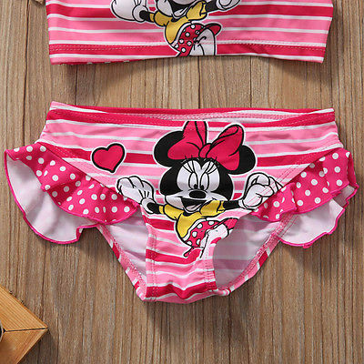 Meninas do bebê 2 pcs Tankini Bikini Set Swimwear Swimsuit Maiô Beachwear Maiôs Dos Desenhos Animados HOT Two-piece Conjuntos de Roupas