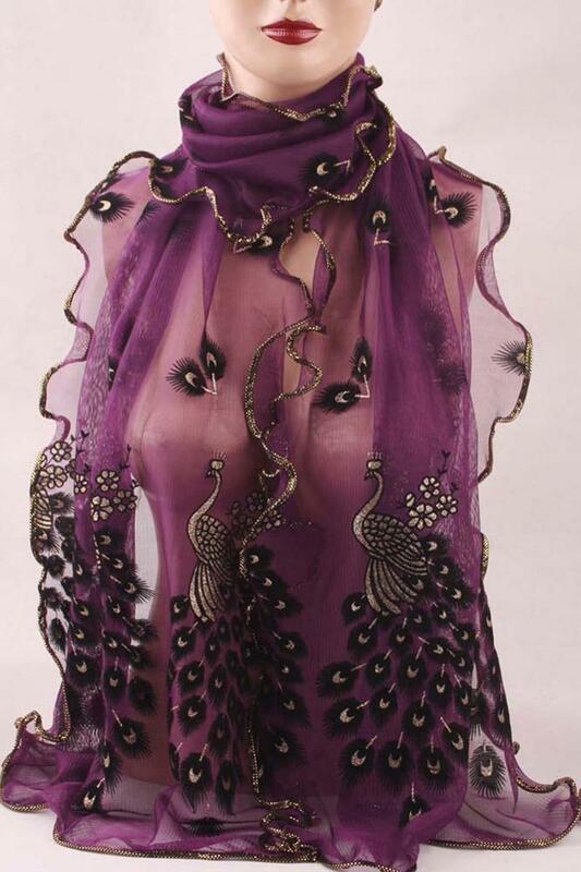 1 قطعة أزياء المرأة/سيدة 7 ألوان الحرير والأوشحة الشيفون شفافة طويلة لينة التفاف شال سرق الطاووس وشاح 190*40 سنتيمتر