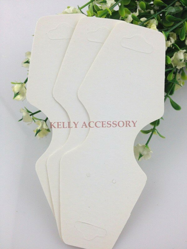 White Paper Jewelry Necklace Cards, 200pcs/lot White Neckalce Display Packaging Tags/Cards Without Logo Free Shipping