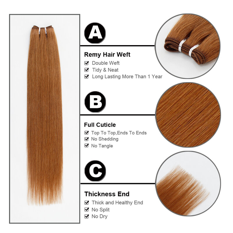 FOREVER HAIR-extensiones de cabello humano Remy, tejido Natural de lujo, color marrón oscuro, liso, Europeo, 16, 18 y 20 pulgadas, 50 g/unidad
