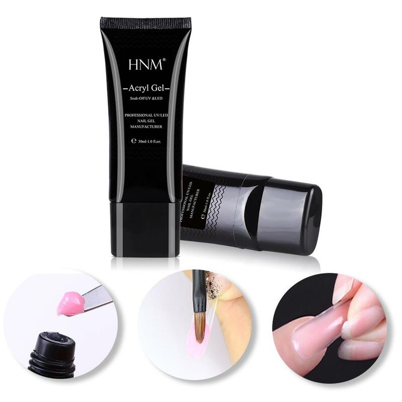 HNM 30ML UV Poly gel constructeur ongles acrylique Gel Extension acrylique vernis acrylique ongles formes autocollant stylo brosse pour ongles vernis Art