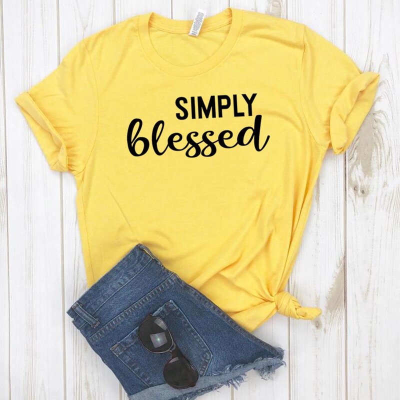 Simply Blessed Women tshirt Cotton Casual Funny t shirt For Lady Girl Top Tee Hipster Drop Ship NA-244