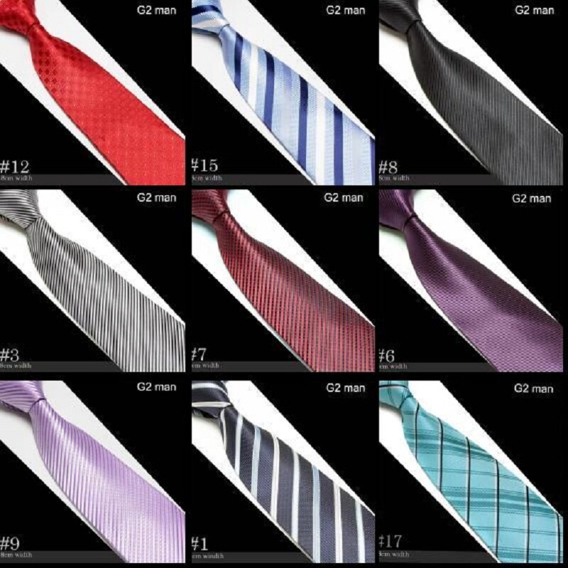 Accesorios de moda de negocios corbata de boda a cuadros a rayas para hombre