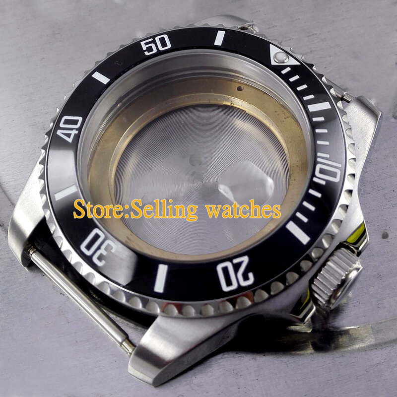 Caja de reloj de cristal de zafiro de acero inoxidable de 43mm para ETA 2836 mingzhu 2813 miyota 82 series movimiento C09