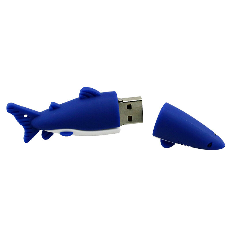 U Disk Flash Pen Drive Kartun Ikan Hiu Gaya 4GB 8GB 16GB 32GB 64GB Usb Flash Drive Flash Drive Penyimpanan Stik Memori Pendrive