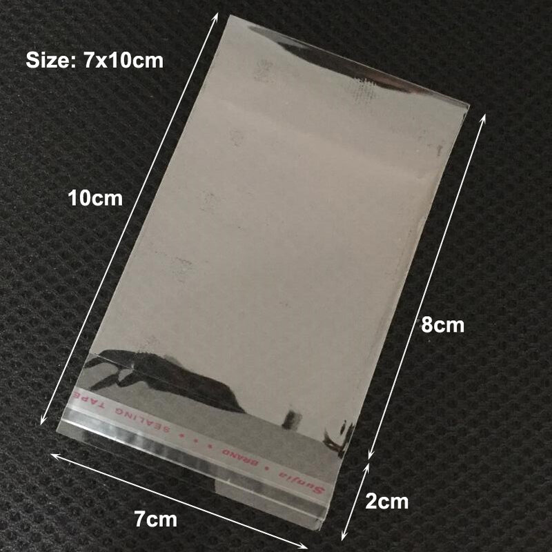 1000ピース/ロット5 × 8、6 × 8、6 × 10、7 × 10センチメートルクリア透明自己粘着プラスチックopp袋ジュエリーポーチパーティーシール包装袋