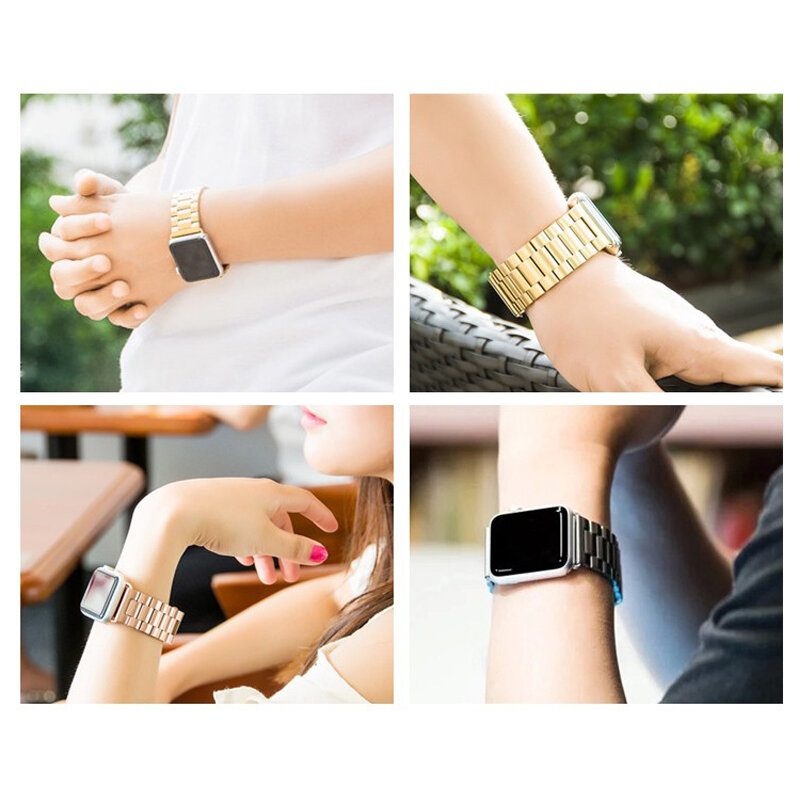 Lien bracelet bracelet pour montre apple 4 5 bracelet de montre apple 42mm 38mm 44mm 40mm iwatch pulseira 5/4/3/2/1 ceinture acier inoxydable + outil