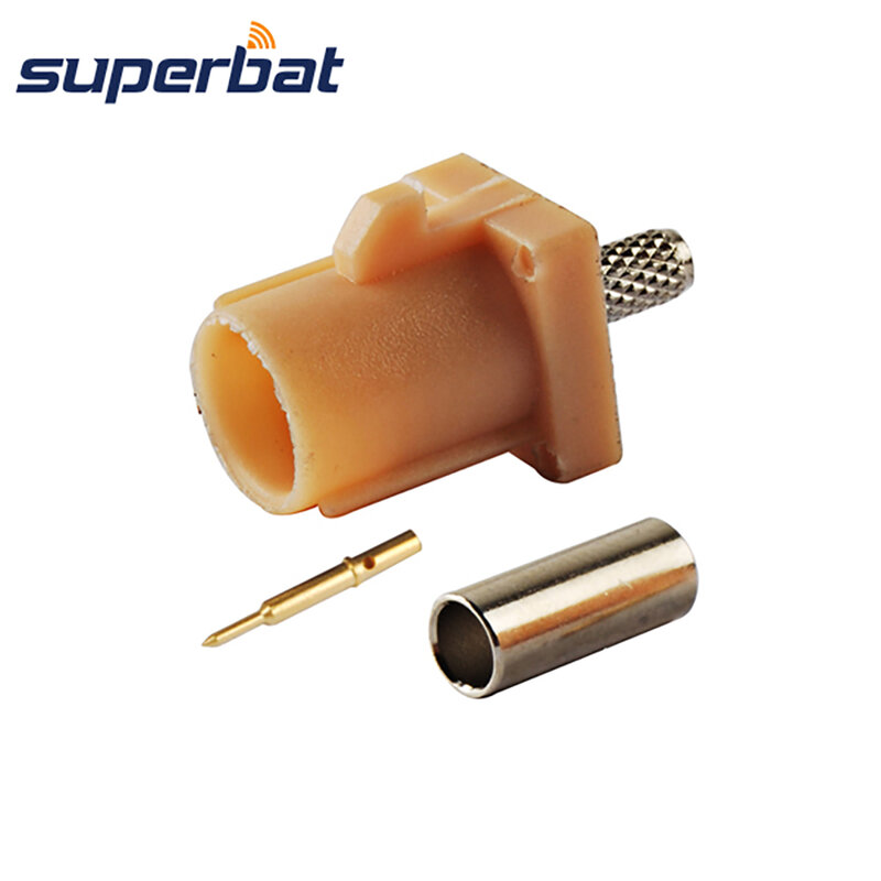 Superbat kode Fakra i-beige/1001 laki-laki Bluetooth Crimp RF konektor koaksial untuk kabel RG316 RG174 LMR100