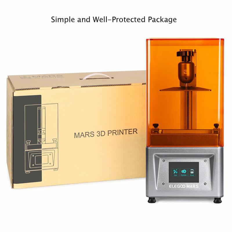 ELEGOO Mars UV Photocuring LCD 3D Printer with 3.5'' Smart Touch Color Screen Off-line Print 4.72"(L) x 2.68"(W) x 6.1"(H)