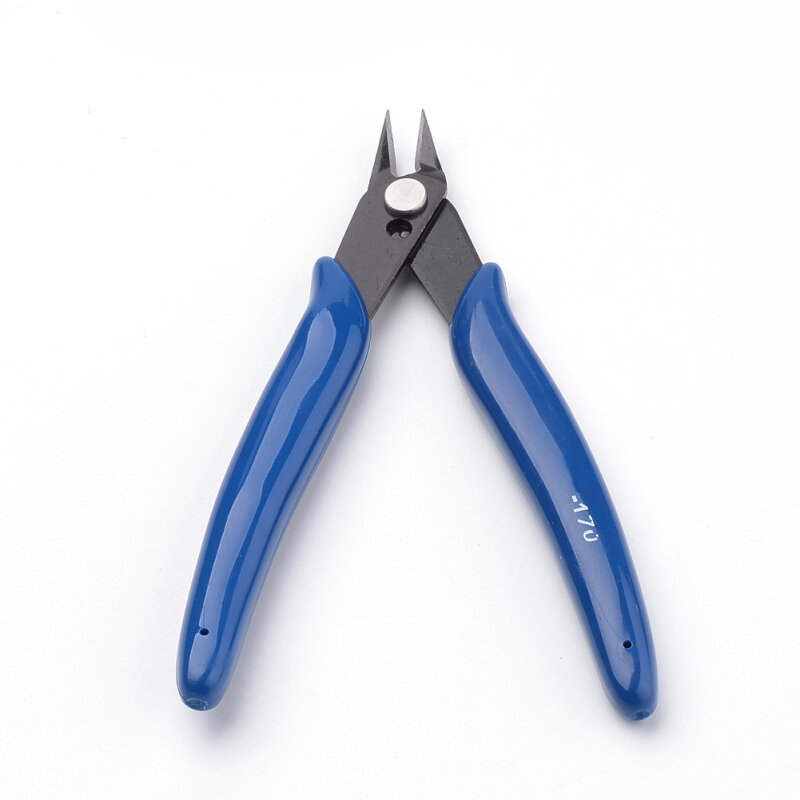 Alicates de acero para joyería, herramienta de corte lateral para pulir joyas, azul medio, 130x52x12mm, 45 #