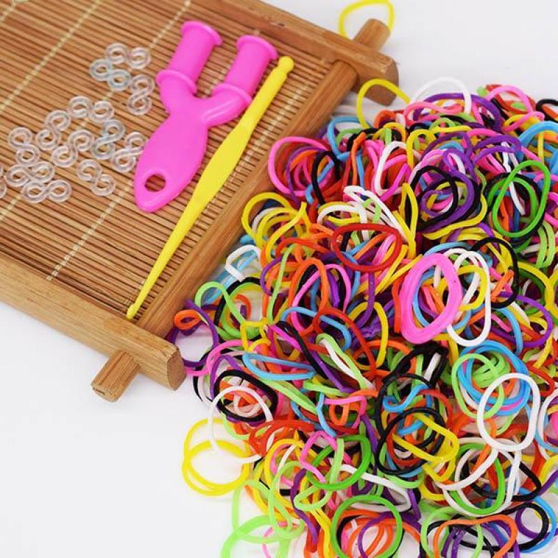 300 sztuk Hot Diy zabawki opaski gumowe bransoletka dla dzieci lub włosów gumowe bransoletki z gumek napełniania gumką zrobić tkana bransoletka DIY prezent