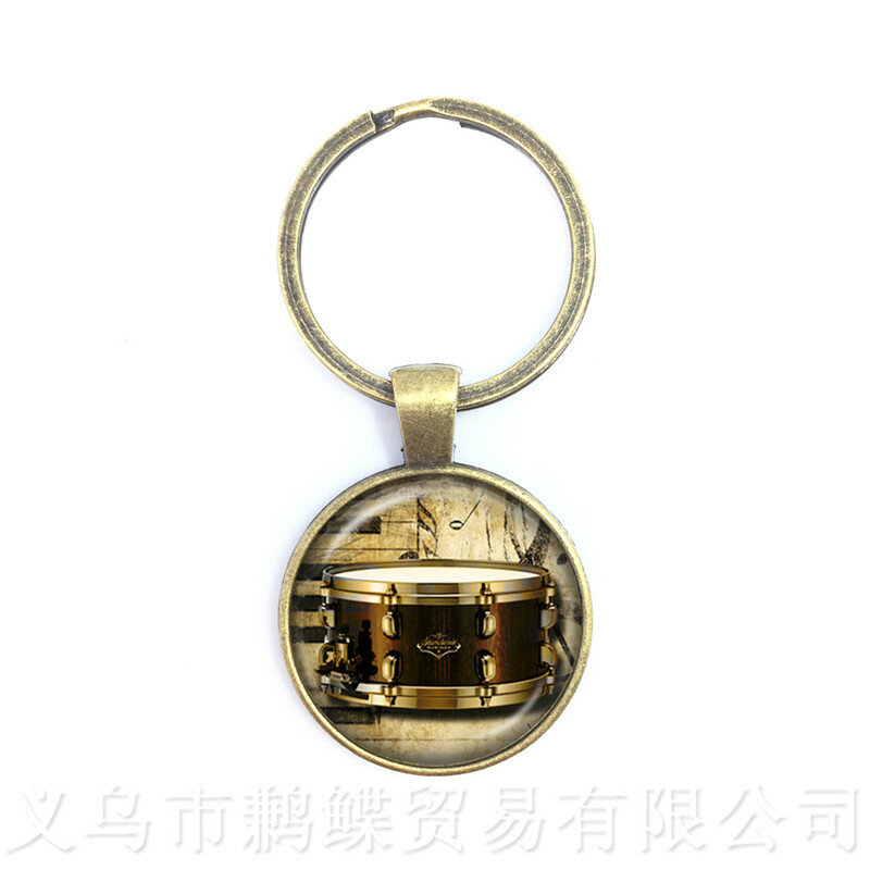Hot Sell Music Art Piano Time Gem Keychains Alloy Glass Pendant Fashion Creative Men Women Keyring Souvenirs Gift