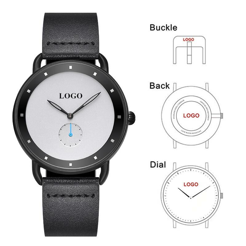 CL039 Angepasst Männer Echtem Leder Uhren Herren Marke Ihre Logo Uhr Private Nach Reloj Hombre 2019 Business Herren Uhren