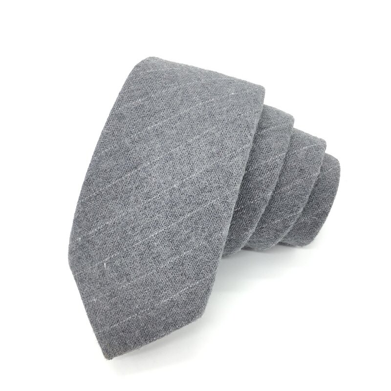 HOOYI 2019 bawełna krawat Slim krawaty dla mężczyzn zima biznes wąski krawat Mariage krawat 6 cm