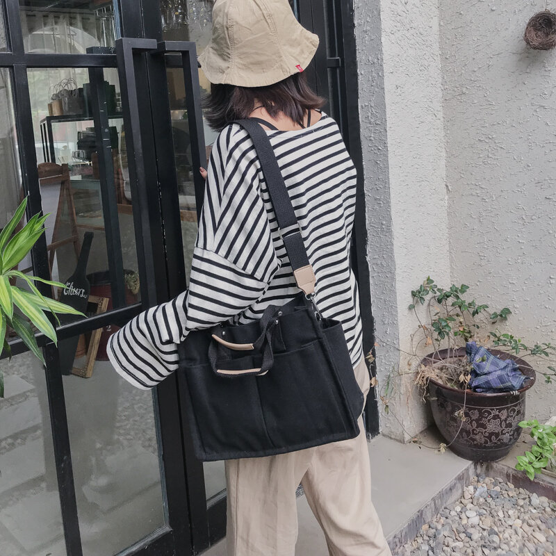 High Quality Cotton Canvas Tote Casual Beach Bags Large Capacity Foldable Grocery Bags Casuak Blank Ladies Shoulder Bag