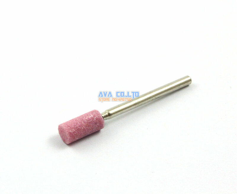 Meule en oxyde d'aluminium rose, tige de 3mm, 6x12mm, 20 pièces
