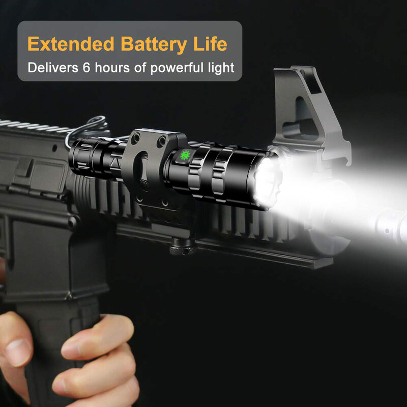 Linterna táctica de 100000LM, linterna recargable por USB, resistente al agua, potente luz de caza con Clip, accesorios de pistola de tiro de caza