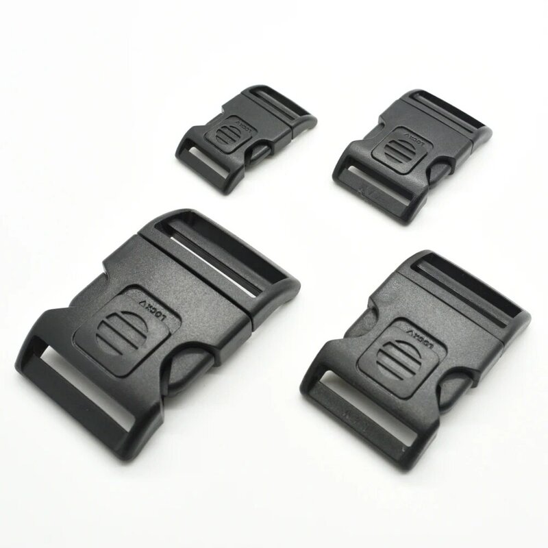 10pcs/pack Plastic Side Release Buckle Black For Backpack Luggage Webbing 20mm 25mm  32mm 38mm