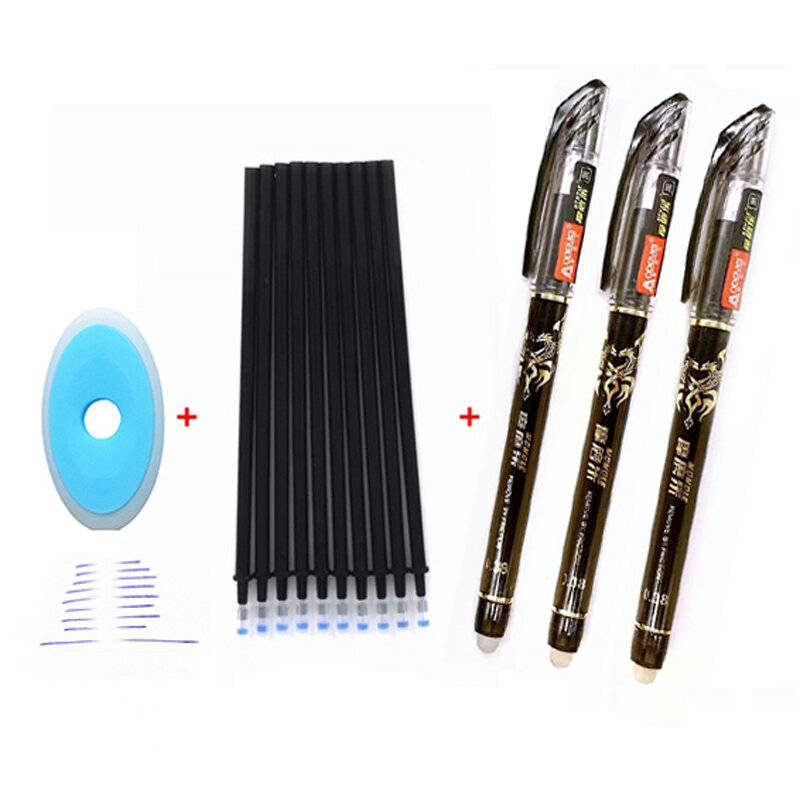 14Pcs/Set Erasable Gel Pen Washable Handle 0.38mm Blue Black Red Erasable Pen Refill Rod School  Office Stationery Writing Tool