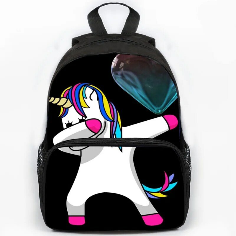 13 pulgadas lindo Dabbing unicornio mochila escuela bolsas encantador impreso escuela Back pack para niñas Bookbag niños regalo personalizado
