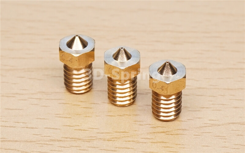 Bocal de cobre v5 v6 para impressora 3d, bocal (não latão) de 0.2-1.0mm de diâmetro 3 4mm m6 para e3d j-cabeça extrusora hotend 1.75mm 3.0mm