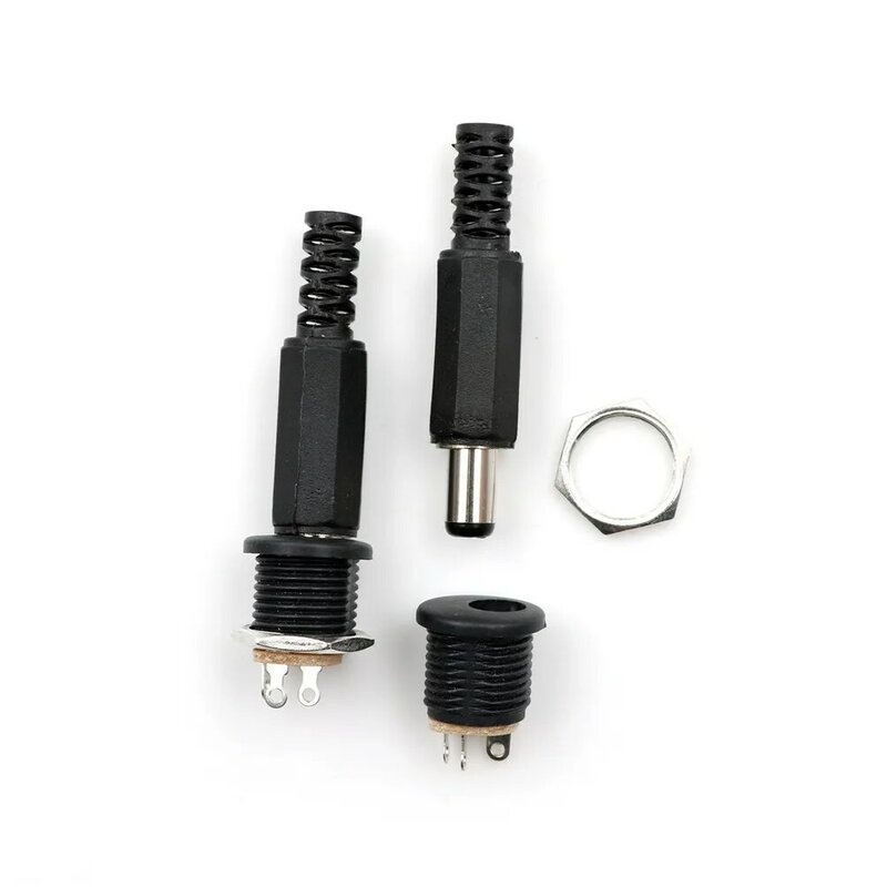 10 pcs 12V 3A Plastic Male Plugs + Female Socket Panel Mount Jack DC Power Connector Electrical Supplies