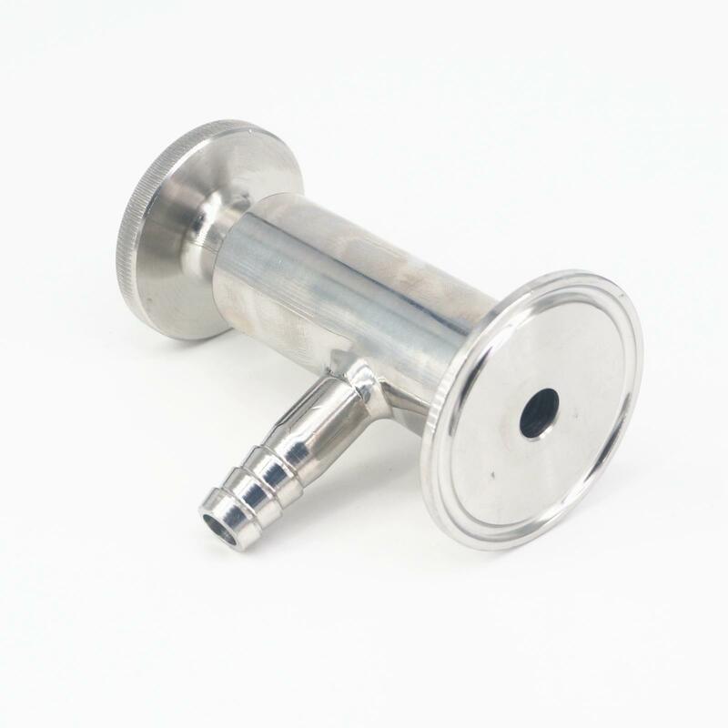 Válvula de muestreo sanitaria de acero inoxidable, abrazadera triple de 0,5 ", 1,5" O/D, 25,4mm/50,5mm, 304