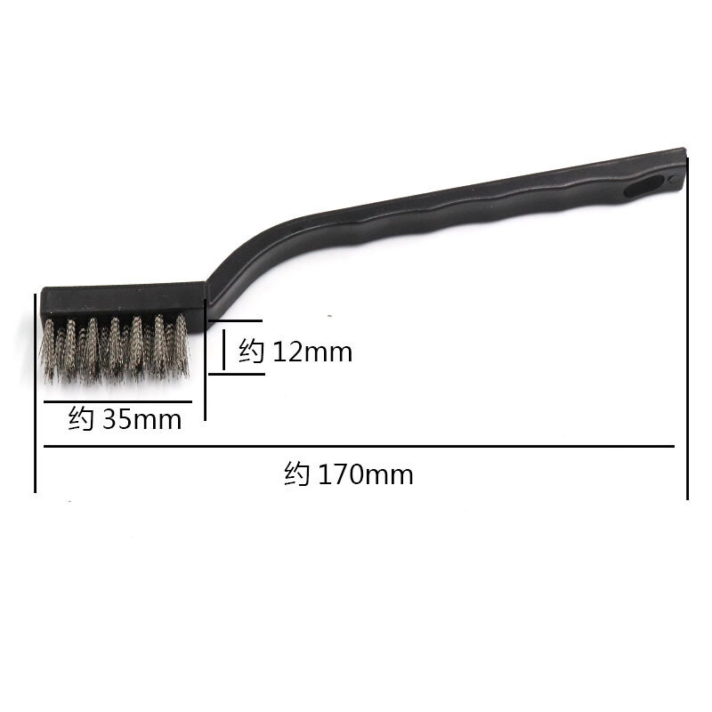 URANN-Mini cepillo de alambre de acero y latón, limpieza de nailon, detalles de pulido de Metal, 7 ", 180mm, 3 unids/set por juego