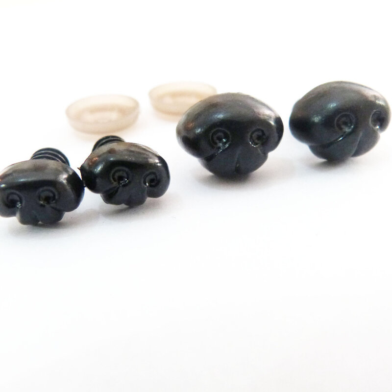 150pcs/lot 8x11mm &11x16mm &22x29mm black plastic toy nose & soft washer  for diy plush doll accessories size option