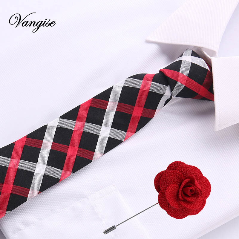 Wholeslae Individuell Italienisch Formal Breite Männer Paisley Floral plaid Krawatte und pin Sets Private Label Herren Krawatten